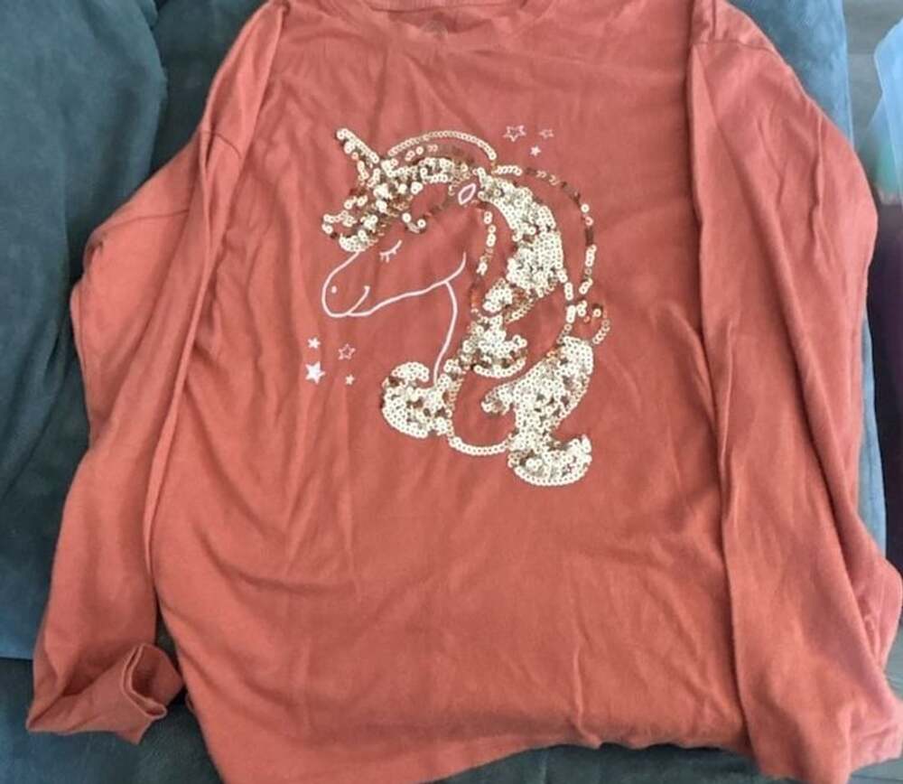 Wonder Nation Girls Long Sleeve Unicorn Sequin T-Shirt XXL 18